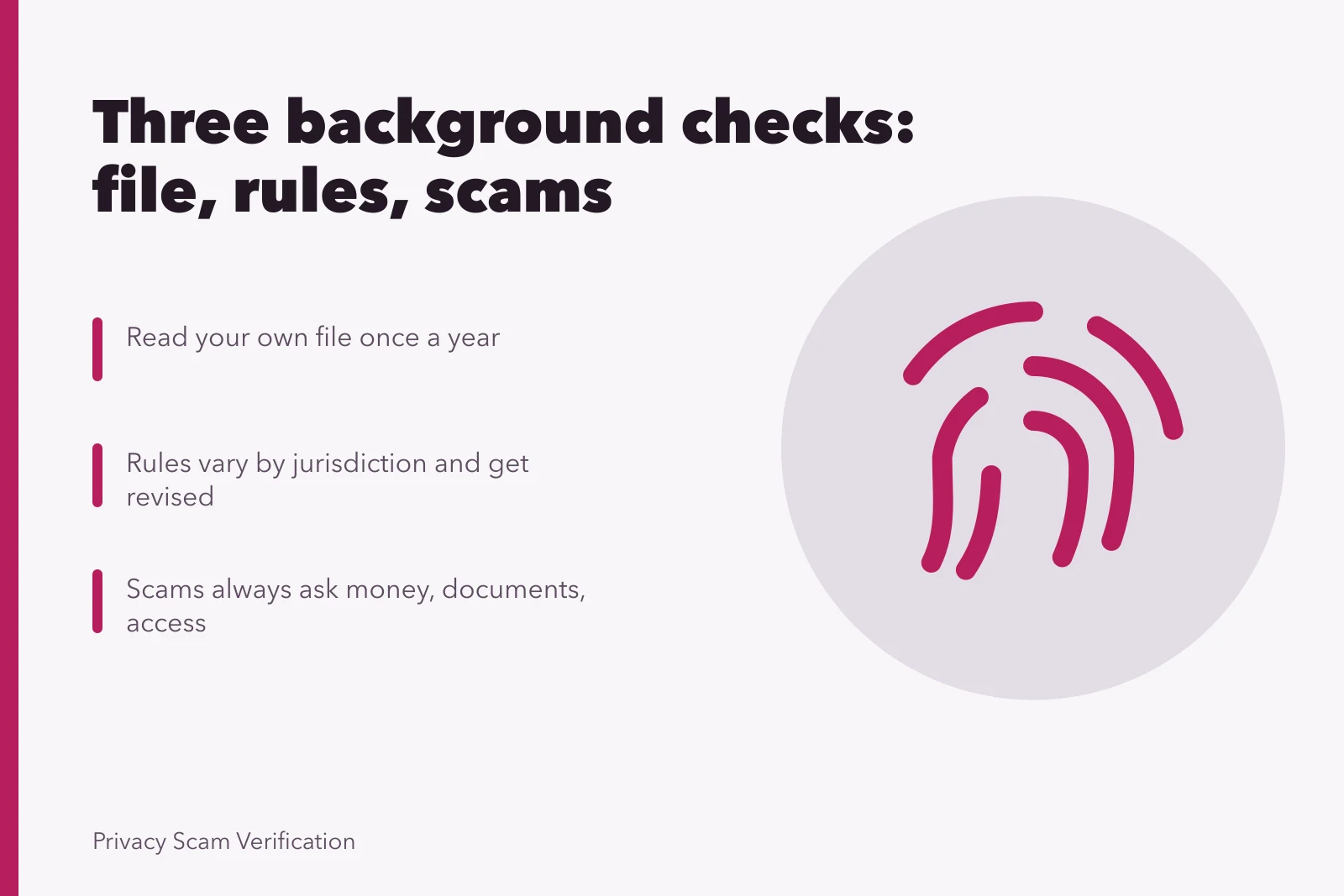 Card on background checks: your file, local rules, and fraudulent versions. Background checks changes, one decision at a time