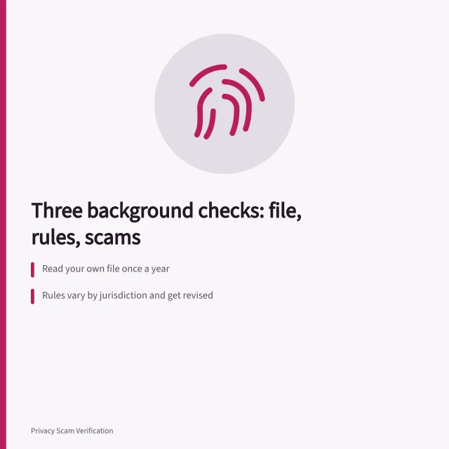 Card on background checks: your file, local rules, and fraudulent versions. Background checks changes, one decision at a time