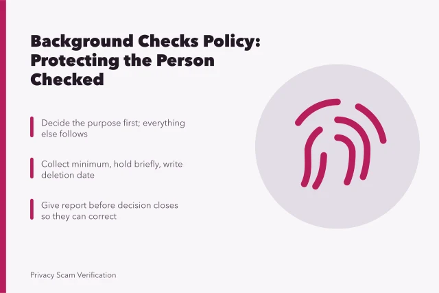 Card on background check policy protecting people being checked. Background check policy: what protects the person being checked
