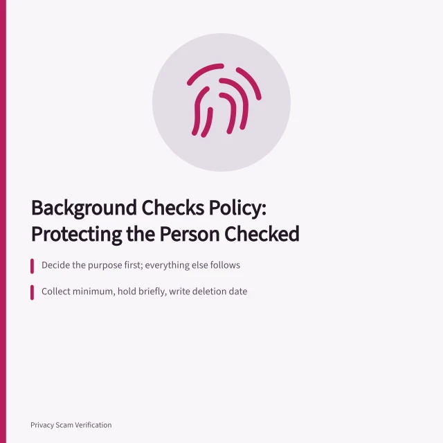 Card on background check policy protecting people being checked. Background check policy: what protects the person being checked