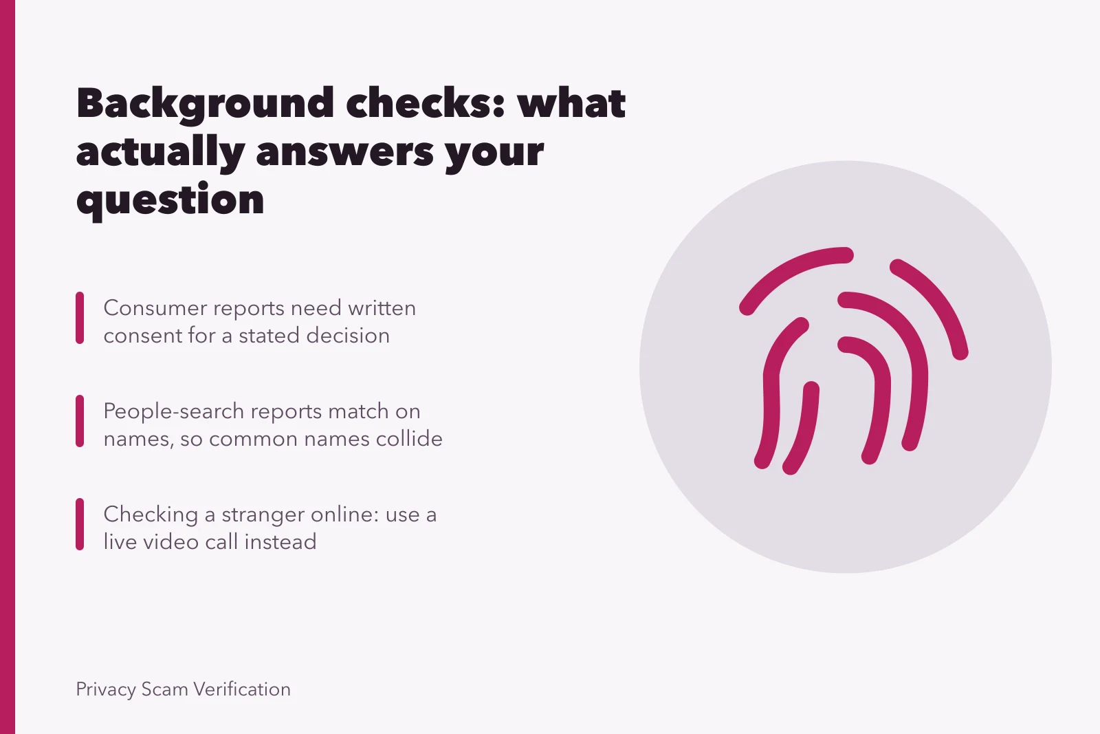Card comparing consumer background check reports with people-search reports. How to choose a background check service