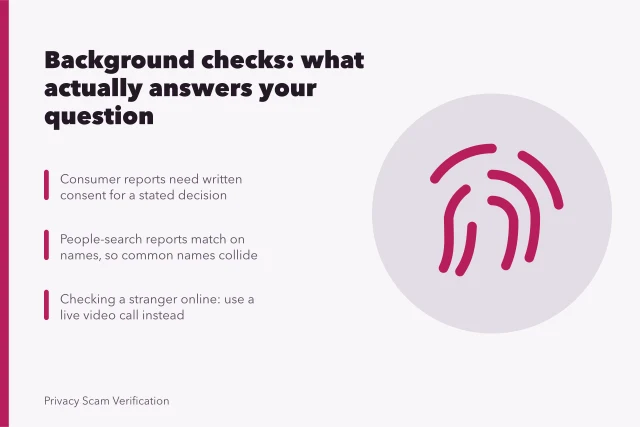 Card comparing consumer background check reports with people-search reports. How to choose a background check service