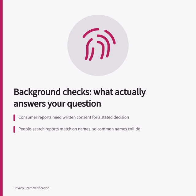 Card comparing consumer background check reports with people-search reports. How to choose a background check service