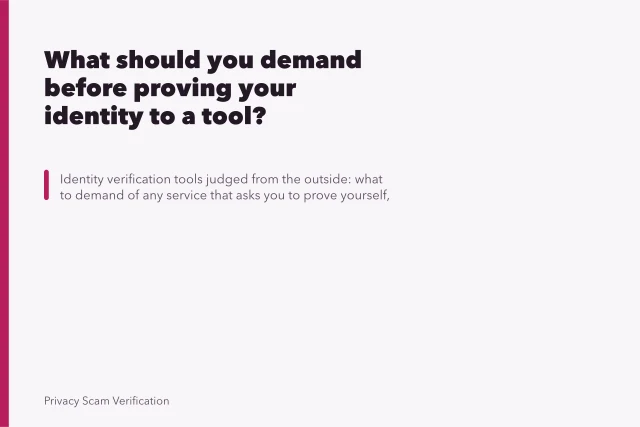 What should you demand before proving your identity to a tool?. What should you demand before proving your identity to a tool?