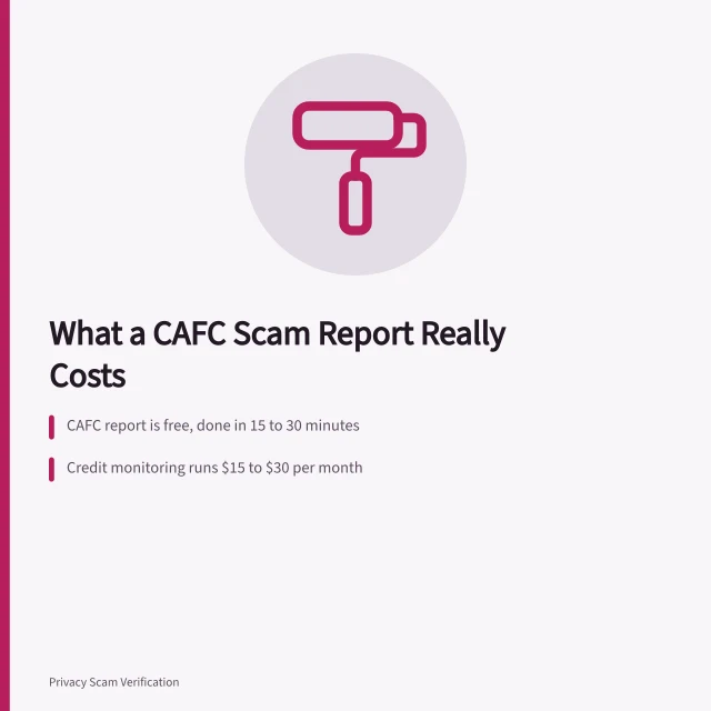 Card showing costs after reporting a scam to the Canadian Anti-Fraud Centre. Canadian Anti-Fraud Centre: What Happens After You Report a Scam