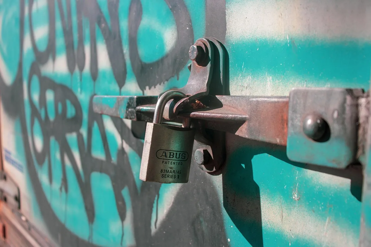 padlock, lock, graffiti, security, locked, private, door, steel, blue. Creator Privacy Settings: 15 Practical Social Media Rules