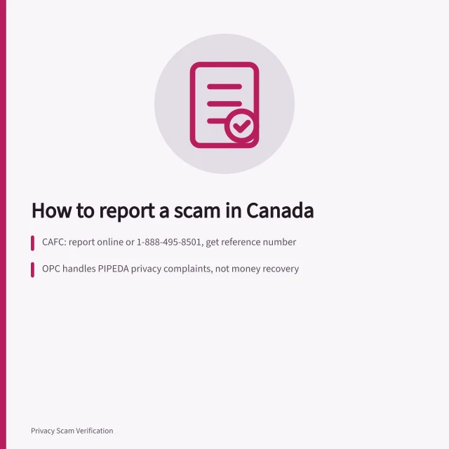 Reporting a scam in Canada to CAFC, OPC, and local police. How to report a scam in Canada through the CAFC, OPC and local police