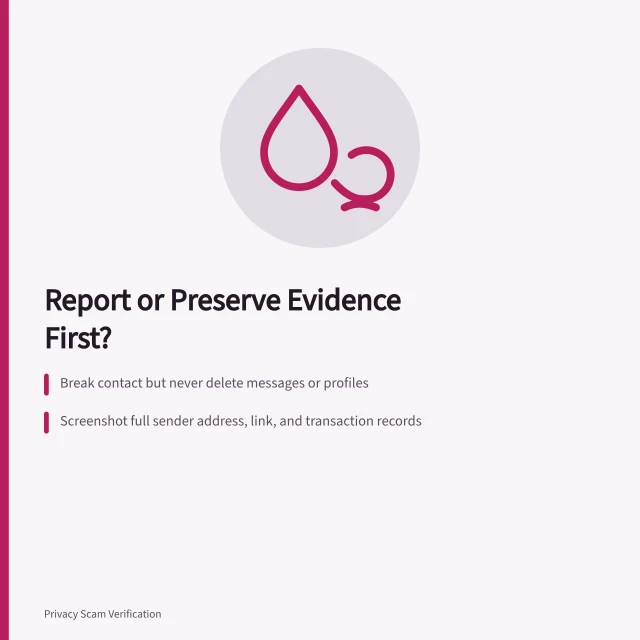 Scam recovery steps: preserve evidence, report, dispute payments, secure accounts. Which comes first after a scam: reporting it, or preserving evidence?
