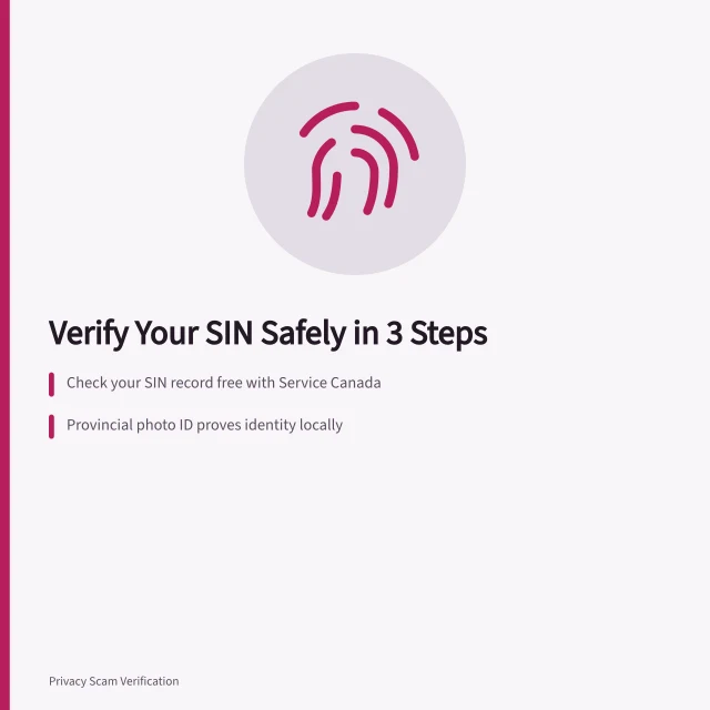 Card on verifying SIN through Service Canada, provincial ID and IRCC. 3 steps to verify your SIN with Service Canada and IRCC